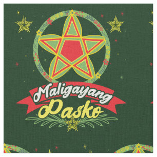 Filipino Merry Christmas Maligayang Pasko Fabric