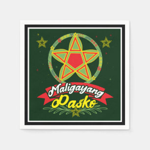 Filipino Merry Christmas Maligayang Pasko Napkin