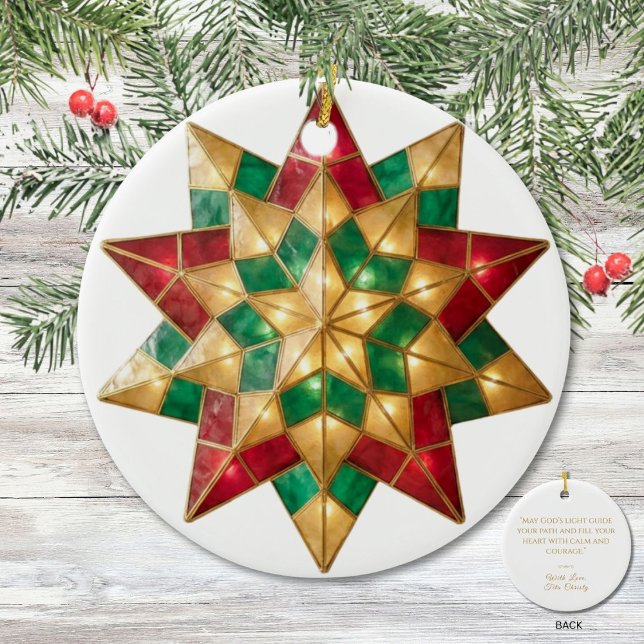 Filipino Parol Christmas Blessing Keepsake Ceramic Ornament (Creator Uploaded)