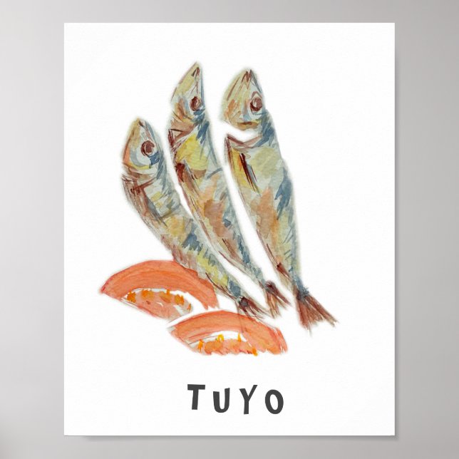 Filipino / Philippine Tuyo Watercolor Poster Paper (Front)