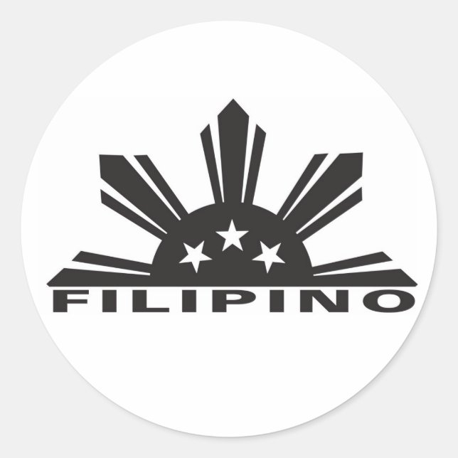 Filipino Pinoy Pride Classic Round Sticker (Front)