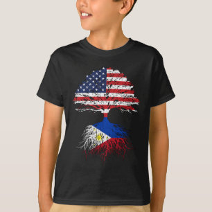 Filipino Roots American Grown Philippines Flag Gif T-Shirt