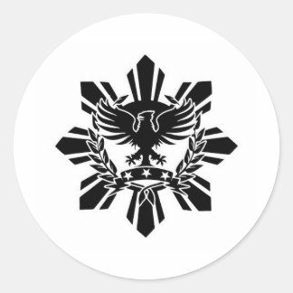 Filipino sun and eagle crest classic round sticker
