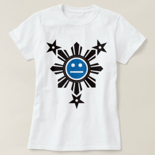 Filipino Sun and Stars Face - Black and Blue T-Shirt