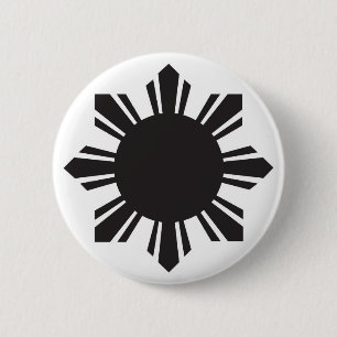 Filipino Sun - Black 2 Inch Round Button