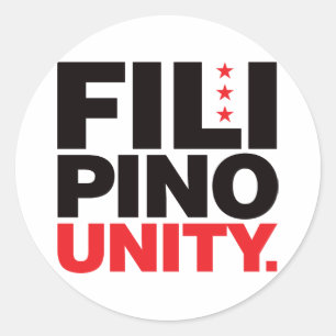 Filipino Unity - Red and Black Classic Round Sticker