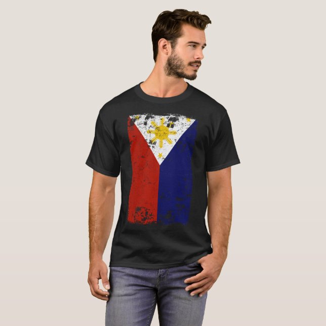 Filipino Vintage Distressed Philippines Flag T-Shirt (Front Full)