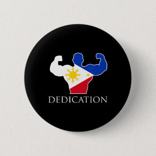 Filipino Weightlifting Philippines Flag Bodybuilde 2 Inch Round Button