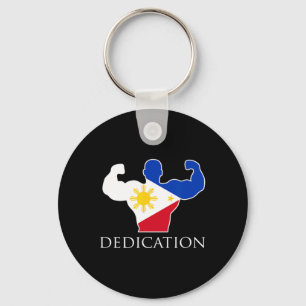 Filipino Weightlifting Philippines Flag Bodybuilde Keychain