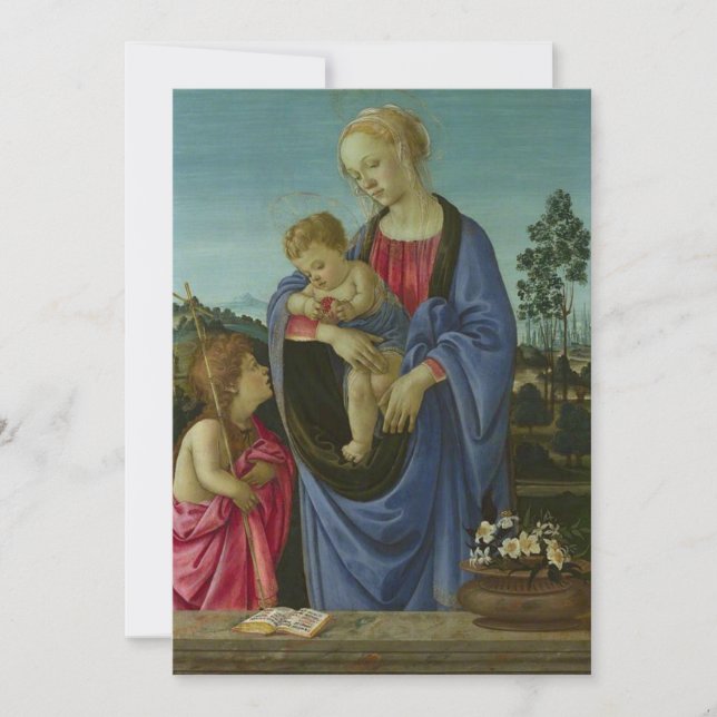 Filippino Lippi - The Virgin and Child with Saint  Invitation (Front)