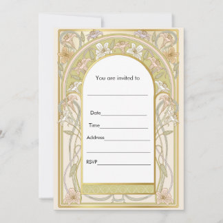 Fill in invitation watercolor vintage retro floral