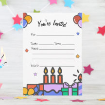 Fill In The Blank Birthday Invitation