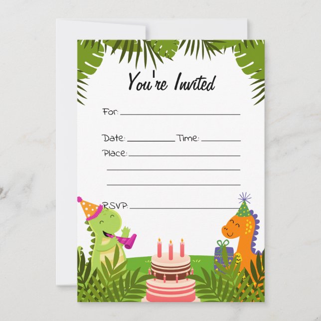 Fill In The Blank Birthday Invitation (Front)
