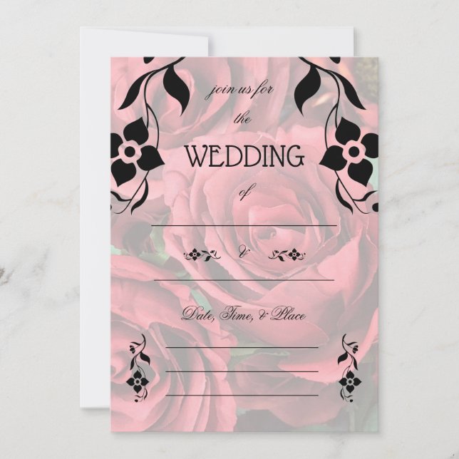 Fill in the Blank Floral Wedding Invitation  (Front)