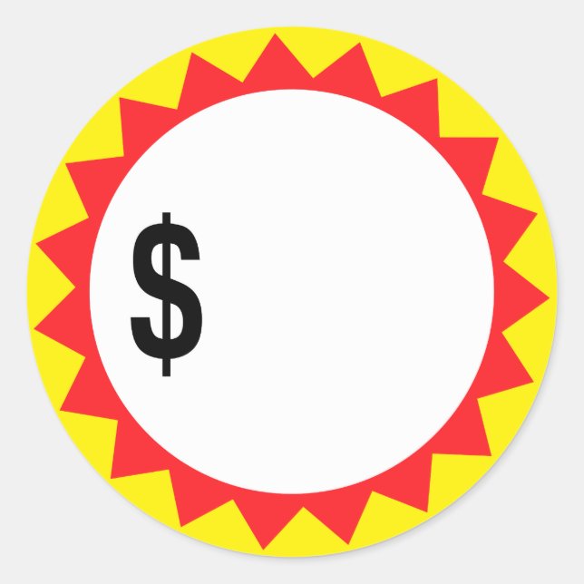 Fill in your own price discount stickers (Front)