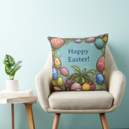 Fill Your Basket With Joy Easter Throw Pillow