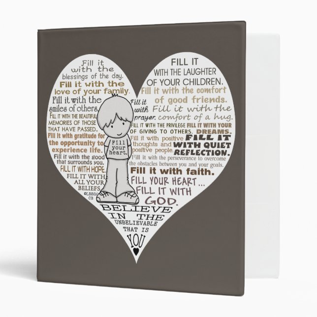 Fill Your Heart-Dark Brown Binder (Front/Inside)