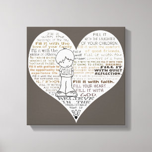 Fill Your Heart-Dark Brown Canvas Print