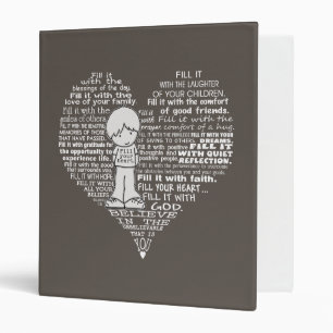 Fill Your Heart-White Letters/Dark Brown Binder