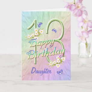Fille 13e anniversaire Papillon Carte de jardin