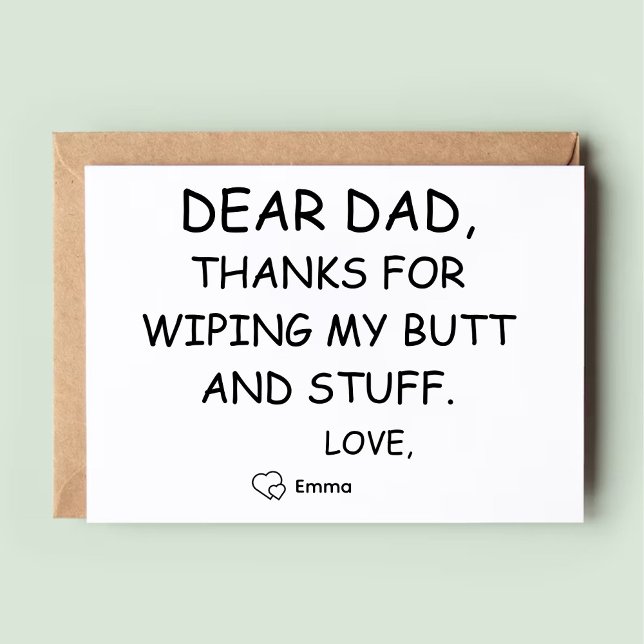 Fille à Cher papa Drôle Carte d'Anniversaire (Daughter to Dear Dad Funny Birthday Card)