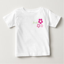 Fille à fleurs avec nom - T-shirt bébé