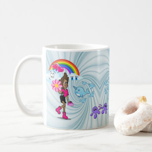 Fille africaine Rainbow Narwhal Mug