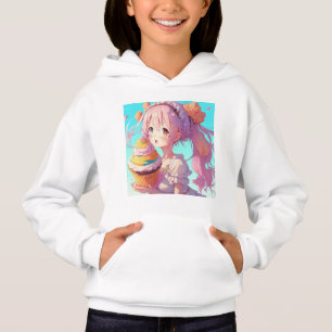 Fille Anime avec Cupcake Whimsical
