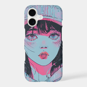 Fille Anime Pastel en Bonnet d'Art