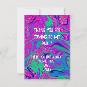 Fille Anniversaire Slime Rose Cyan Cool Merci de l