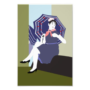 Fille au parapluie Photo impression