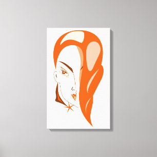 Fille aux cheveux rouges impression sur toile