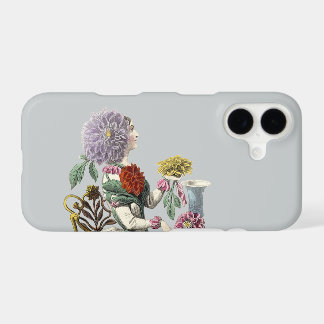 Fille aux fleurs vintage