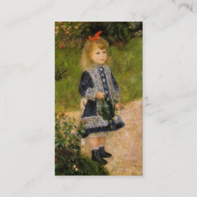 Fille avec arrosage Carte de visite (Devant)