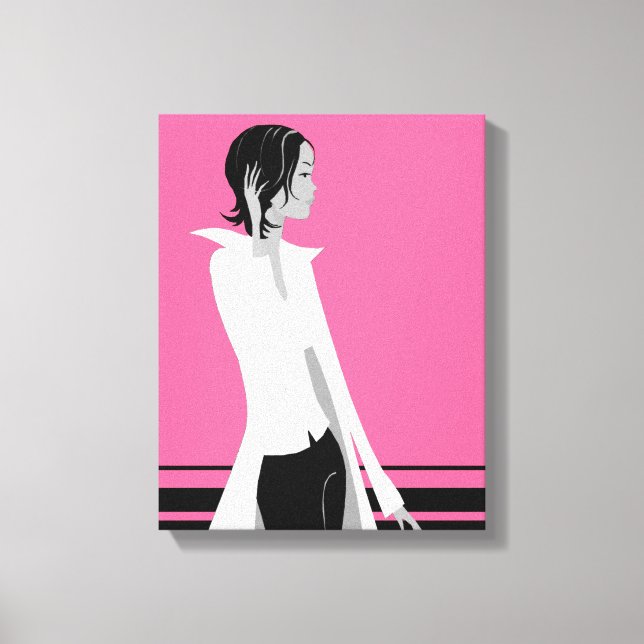 Fille avec attitude Mode Diva Toile enveloppée (Recto)