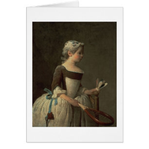 Fille avec la raquette et le volant
