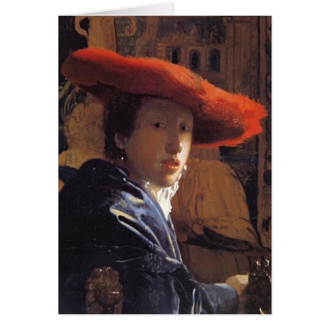 Fille avec Red Hat, c.1665 (huile sur le panneau) (Devant)