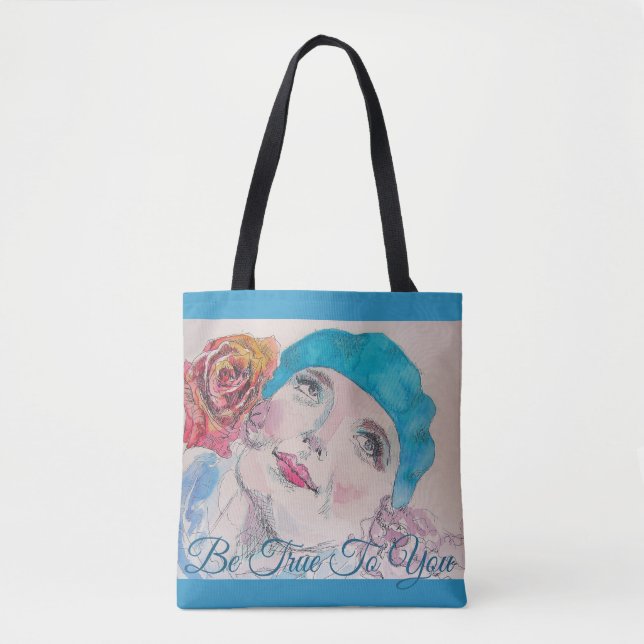 Fille avec Rose rouge Soyez fidèle à vous Sac four (Devant)