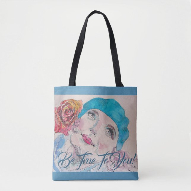 Fille avec Rose rouge Soyez fidèle à vous Sac four (Devant)