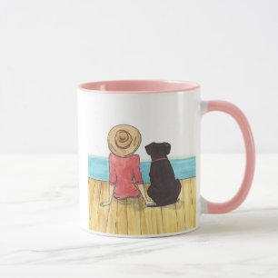 Fille avec sa tasse de chien