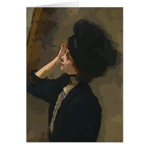 Fille Avec Téléphone Cellulaire Abstrait, Style Ma