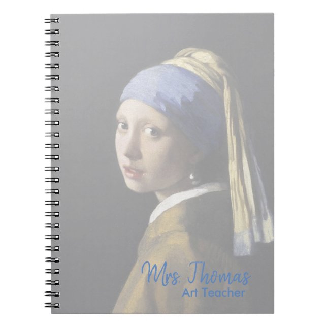 Fille avec un carnet de boucle d'oreille de perle (Devant)
