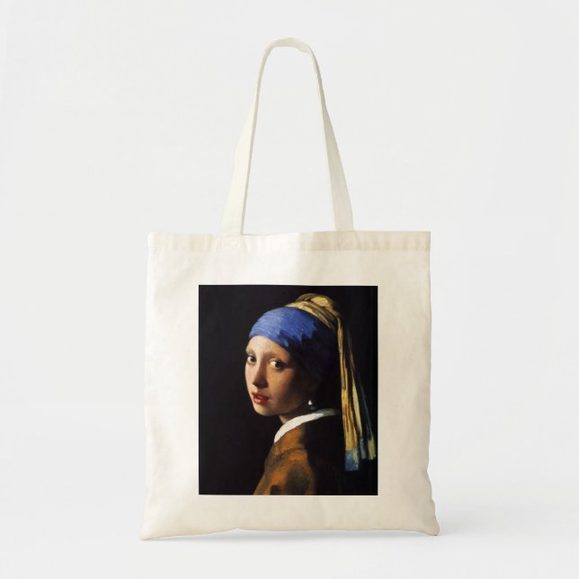 Fille avec un sac fourre-tout à boucle d'oreille (Devant)
