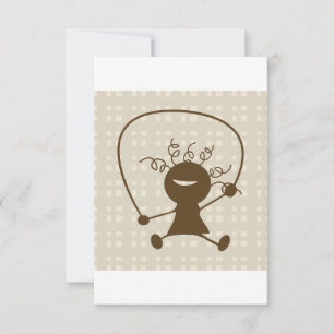Fille Avec Une Corde De Sauts Invitations