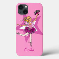 Fille ballerine rose blonde nom coque