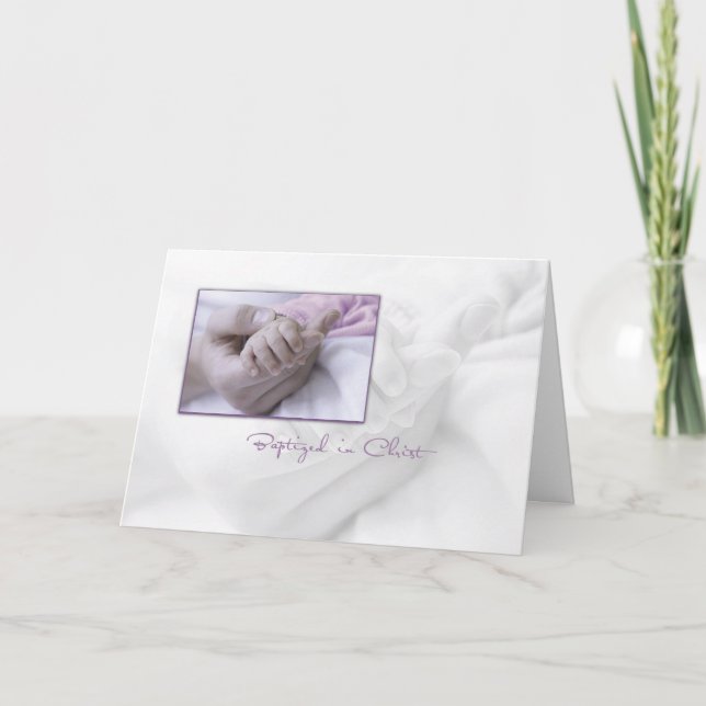 Fille Baptême Carte de félicitations pour bébé (Devant)