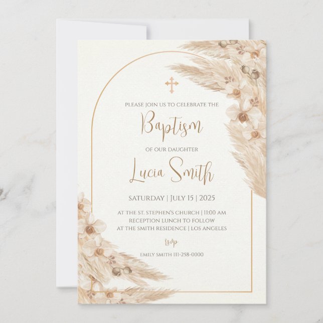 Fille Baptême invitations Christening invitations  (Devant)