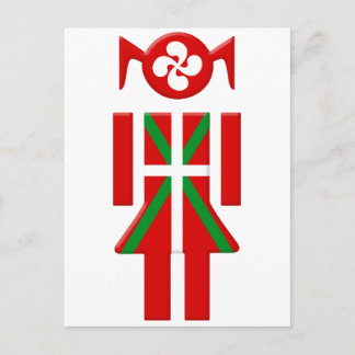 Fille Basque drapeau Euskadi Bayonne Postcard