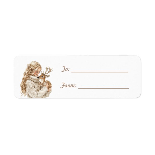 Fille blonde cerf Noël  (Devant)