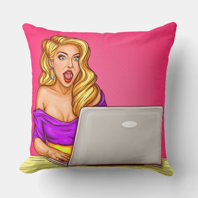 Fille blonde Coussin de jet (Recto)